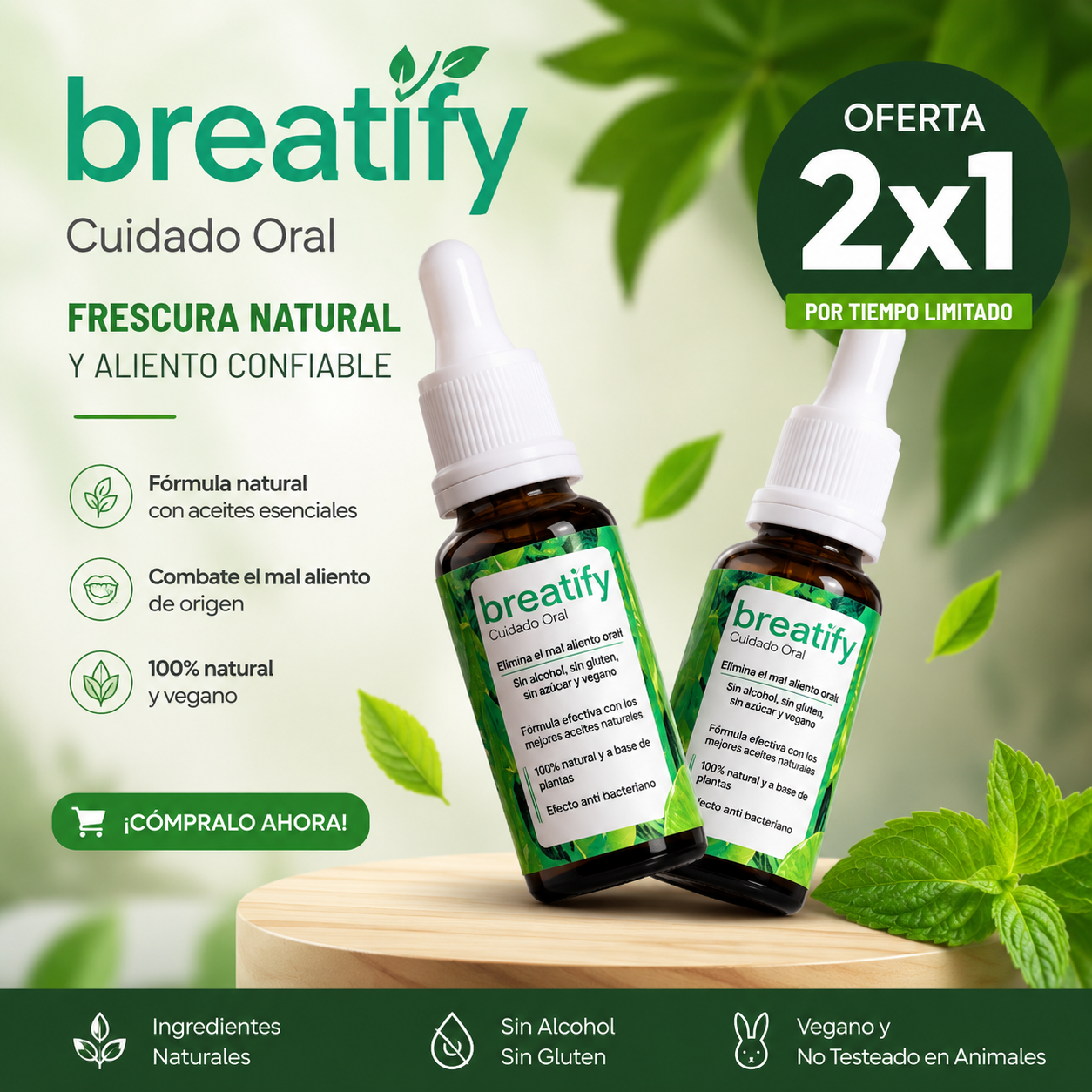 Promoción Especial 2x1 Breatify® | Gotas Naturales para el Mal Aliento