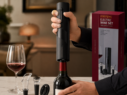 Sacacorchos Eléctrico para Vino - Set 4 en 1