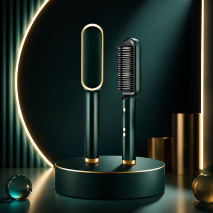 Cepillo Alisador Eléctrico 2 en 1 – Cabello Liso y Perfecto en Minutos